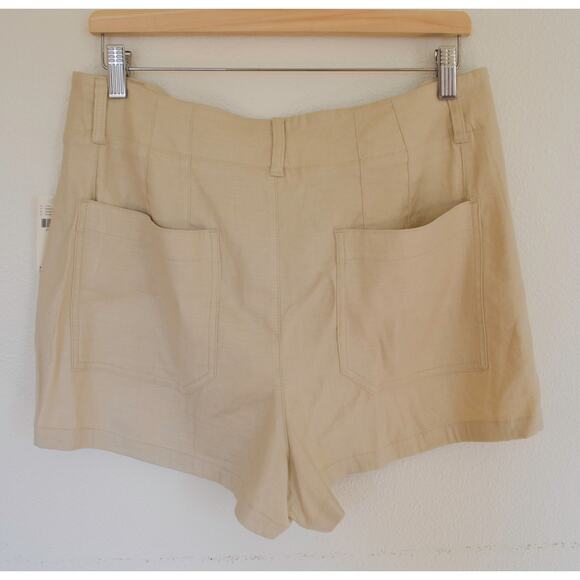 Anthropologie Maeve Colette Shorts Neutral Women's 32 High Rise Patch Pockets - Picture 7 of 7